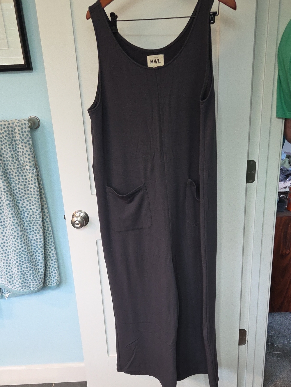Madewell Black Sleeveless Overalls with Pockets